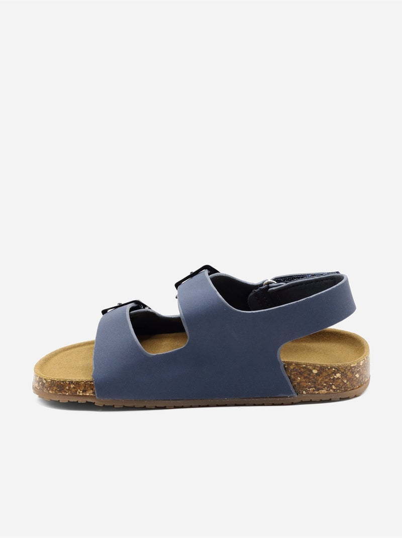 Sandales ? scratch Bleu fonc? - Kiabi