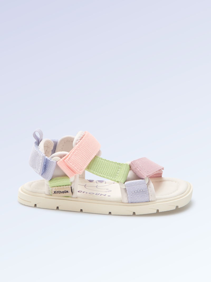 Sandales scratchées motricité 4 'marcher' - Kitchoun Rose - Kiabi