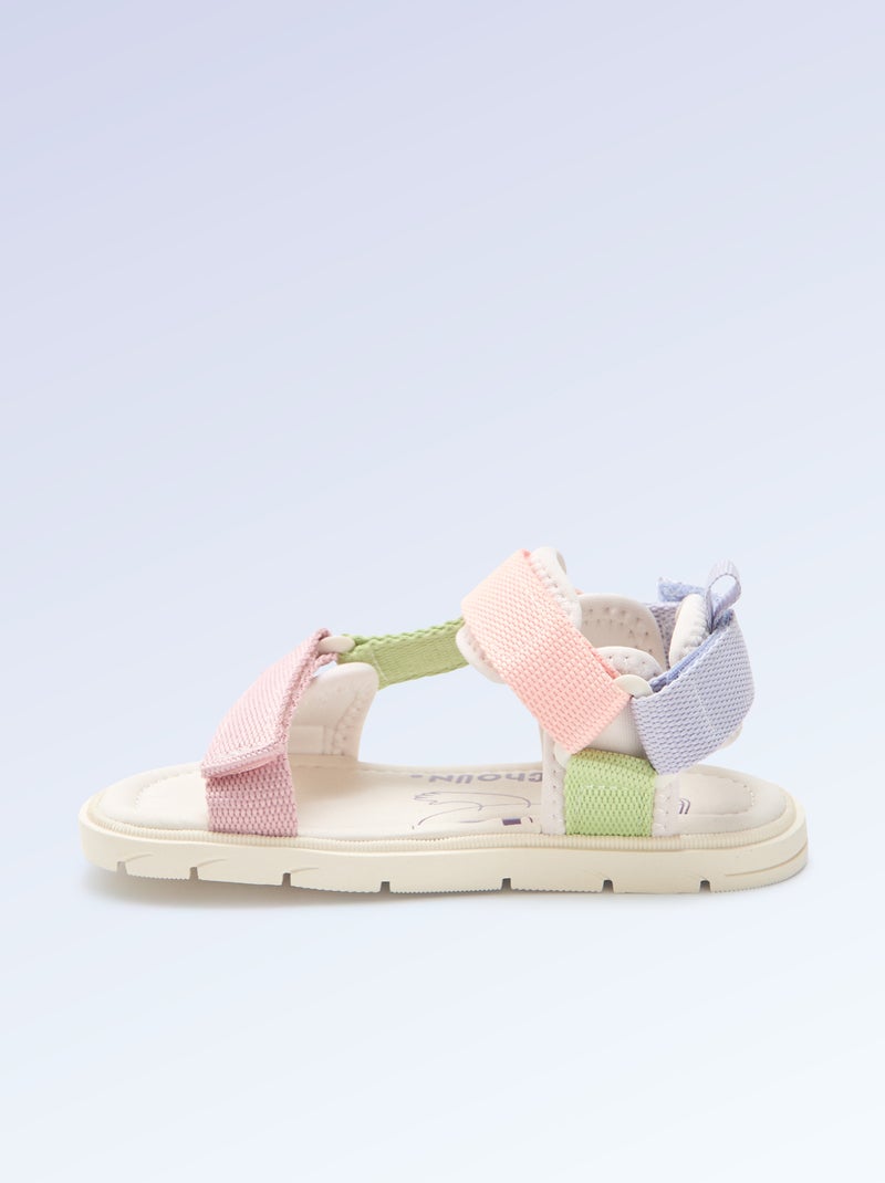 Sandales scratchées motricité 4 'marcher' - Kitchoun Rose - Kiabi