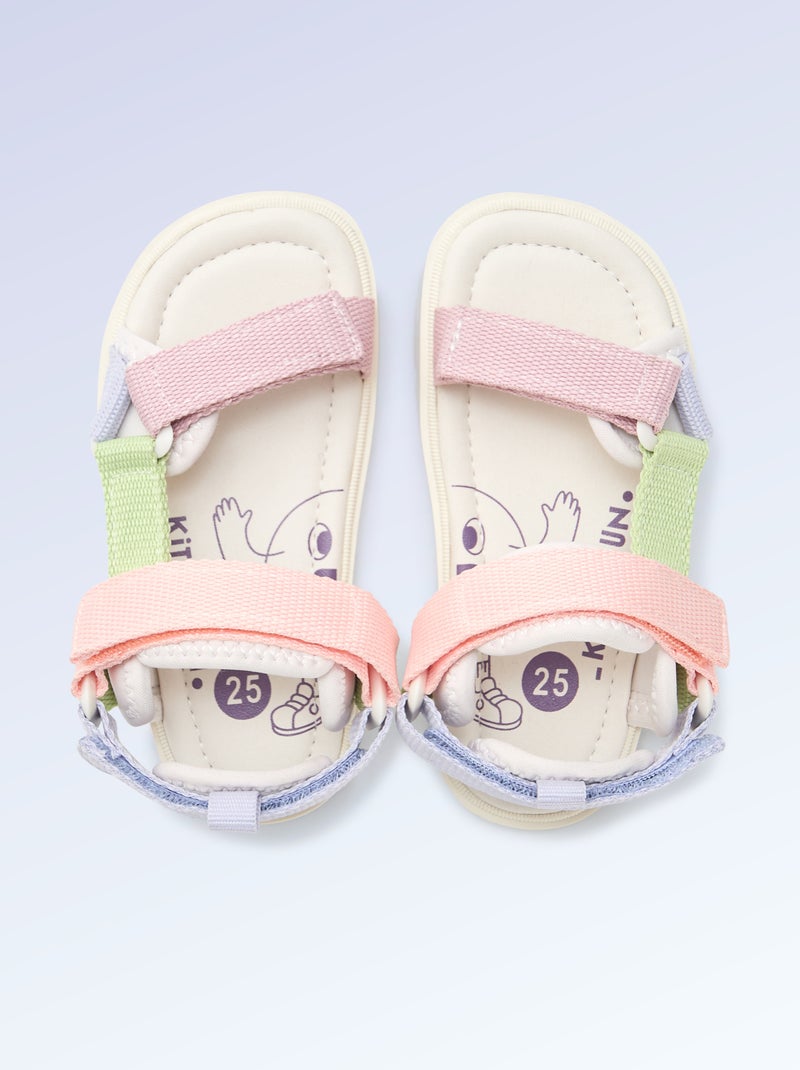 Sandales scratchées motricité 4 'marcher' - Kitchoun Rose - Kiabi