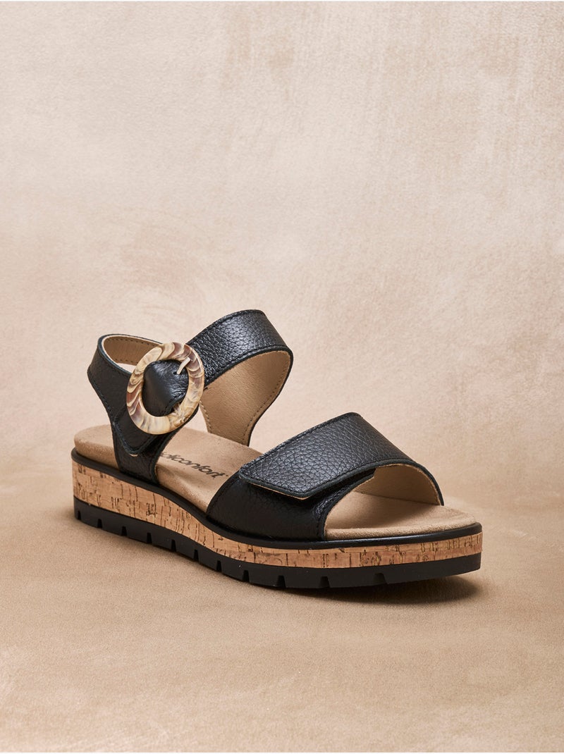 Sandales scratchs semelle amovible - PEDICONFORT Noir Noir - Kiabi