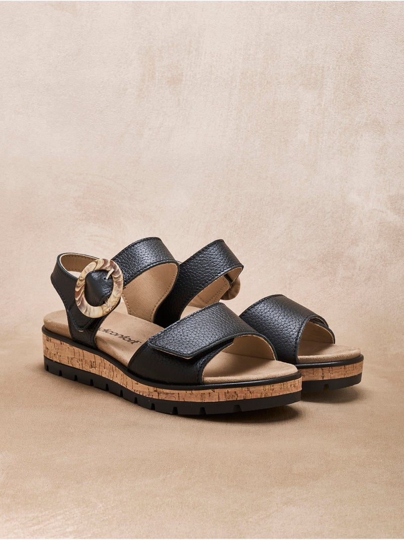 Sandales scratchs semelle amovible - PEDICONFORT Noir Noir - Kiabi