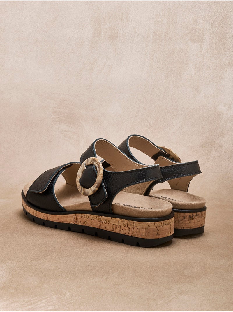 Sandales scratchs semelle amovible - PEDICONFORT Noir Noir - Kiabi