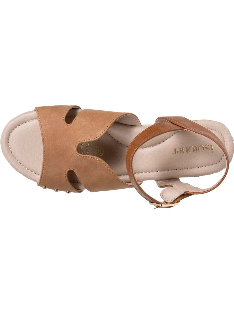 Sandales semelle à mémoire de forme talon 3,5 cm Camel - Kiabi