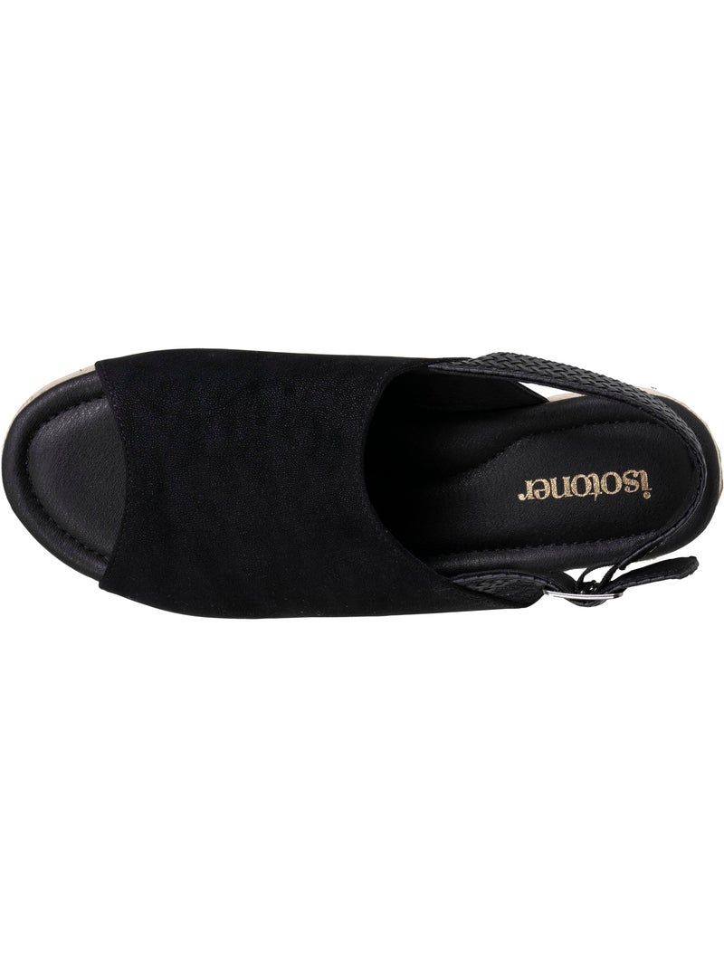 Sandales semelle à mémoire de forme talon 3,5 cm  Isotoner Noir - Kiabi