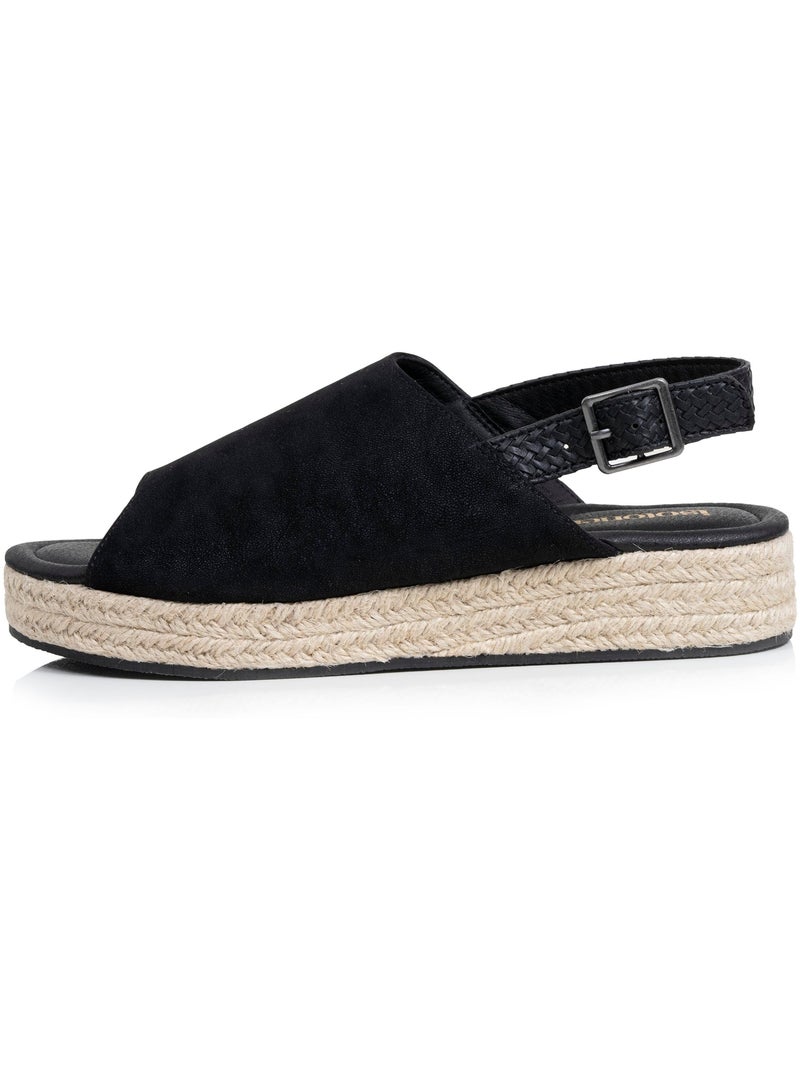 Sandales semelle à mémoire de forme talon 3,5 cm Noir - Kiabi