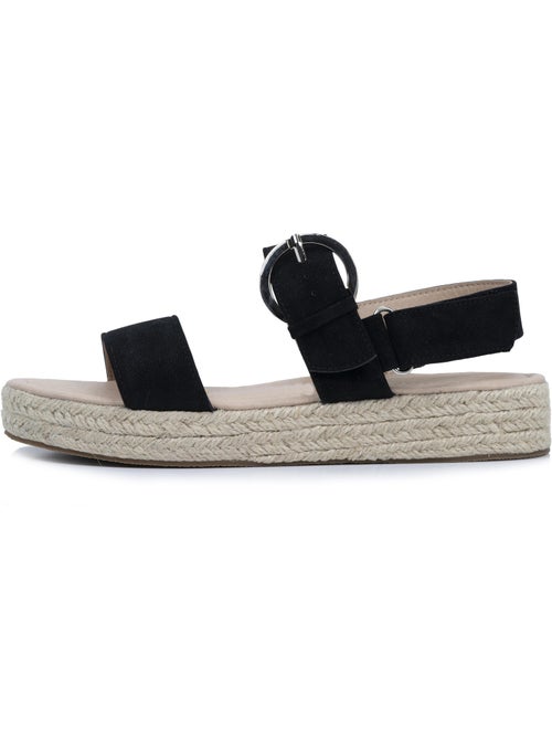 Sandales semelle à mémoire de forme, talon de 3,5cm, design corde  Isotoner - Kiabi