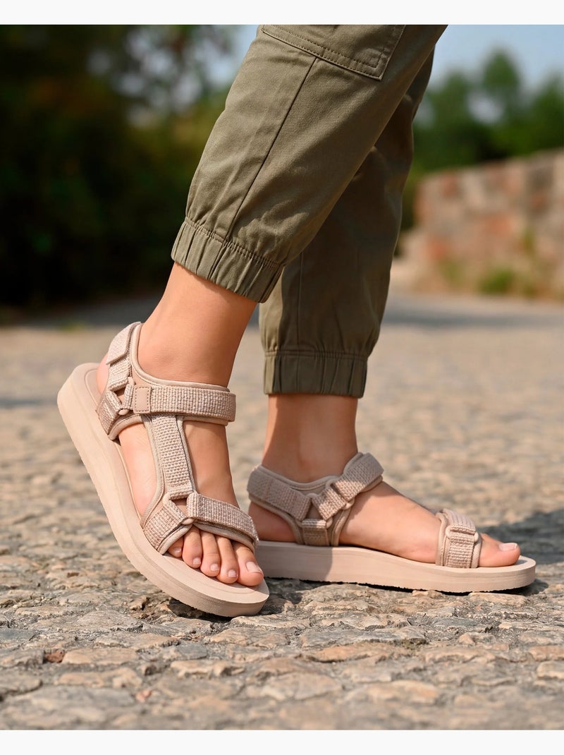 Sandales semelle confortable et légère 3,5cm , sandale de plage, piscine, randonnée Beige - Kiabi
