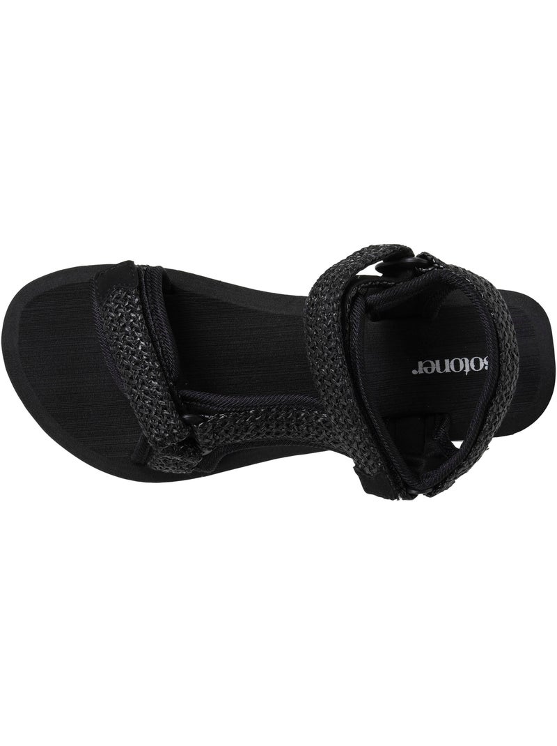 Sandales semelle confortable et légère 3,5cm , sandale de plage, piscine, randonnée  Isotoner Noir - Kiabi