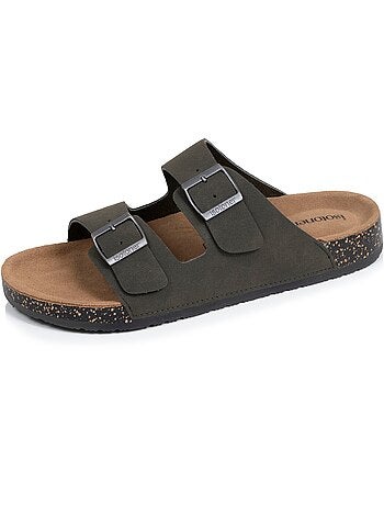 Sandales semelle intérieure cuir, patch talon confort everywear et soutien voute Isotoner