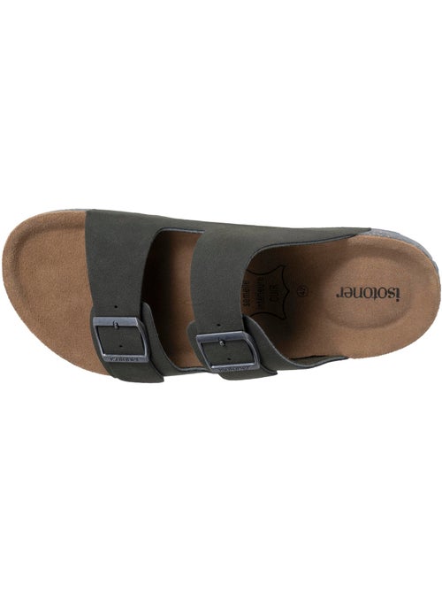 Sandales semelle intérieure cuir, patch talon confort everywear et soutien voute  Isotoner - Kiabi