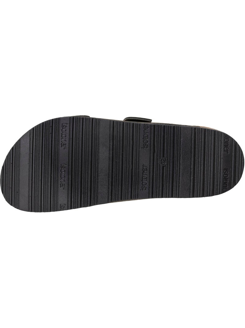 Sandales semelle intérieure cuir, patch talon confort everywear et soutien voute  Isotoner Kaki - Kiabi