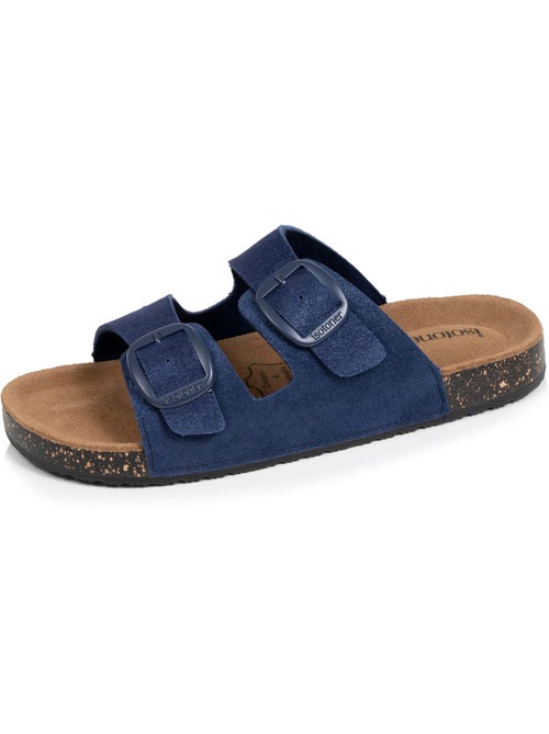 Sandales semelle intérieure cuir patch talon confort everywear  Isotoner - Kiabi