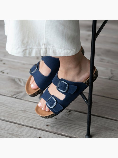 Sandales semelle intérieure cuir patch talon confort everywear  Isotoner - Kiabi