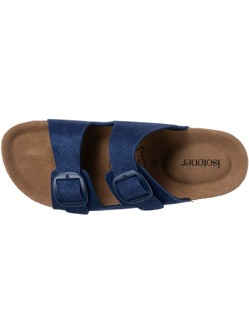 Sandales semelle intérieure cuir patch talon confort everywear  Isotoner - Kiabi