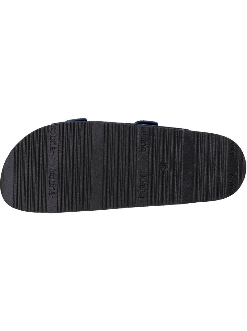 Sandales semelle intérieure cuir patch talon confort everywear  Isotoner Bleu foncé - Kiabi