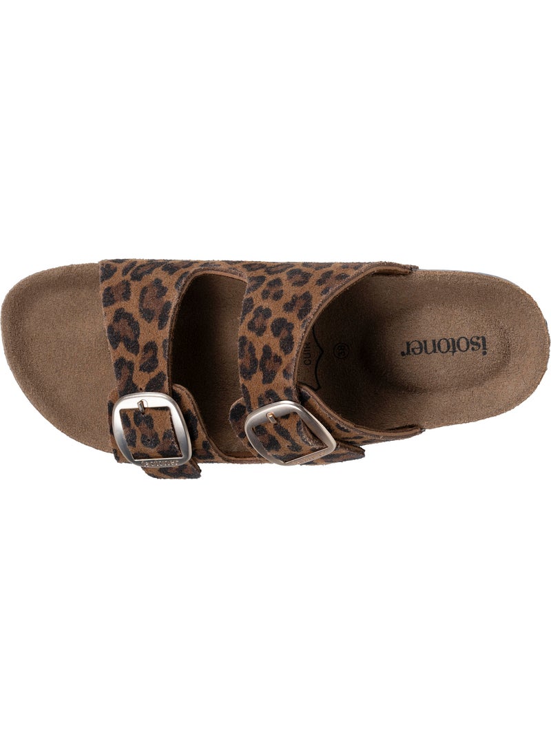 Sandales semelle intérieure cuir patch talon confort everywear  Isotoner Camel/Multicolore - Kiabi