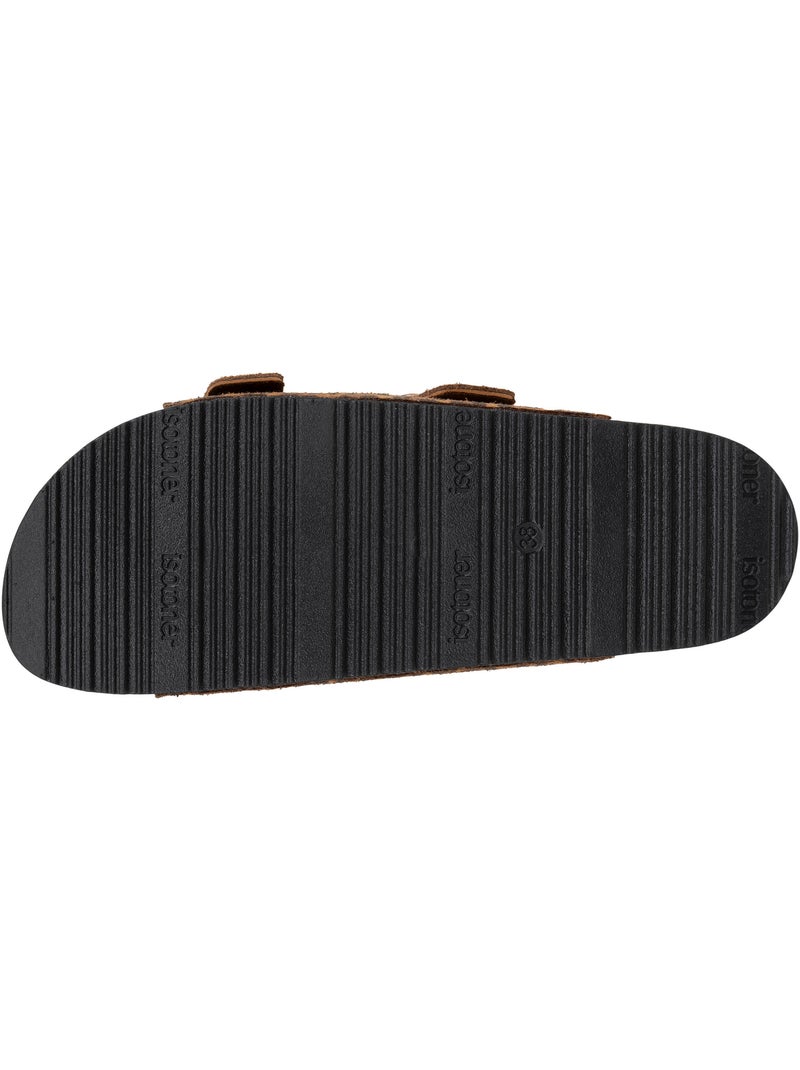 Sandales semelle intérieure cuir patch talon confort everywear  Isotoner Camel/Multicolore - Kiabi