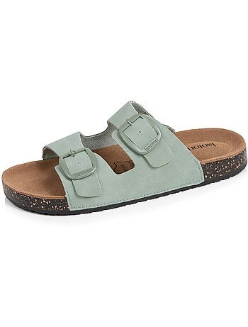 Sandales semelle intérieure cuir patch talon confort everywear Isotoner