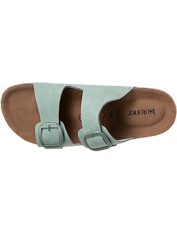 Sandales semelle intérieure cuir patch talon confort everywear Isotoner