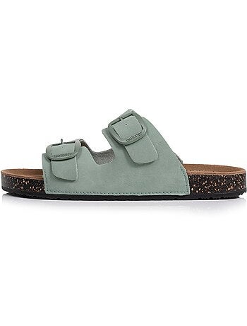 Sandales semelle intérieure cuir patch talon confort everywear Isotoner