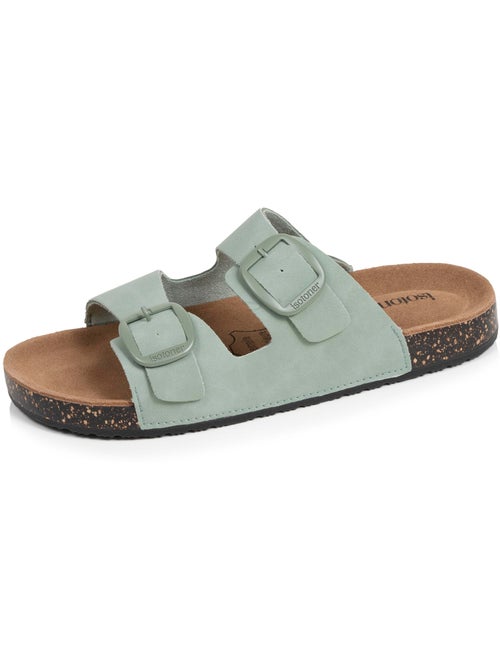 Sandales semelle intérieure cuir patch talon confort everywear  Isotoner - Kiabi
