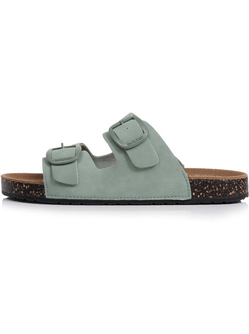 Sandales semelle intérieure cuir patch talon confort everywear  Isotoner - Kiabi