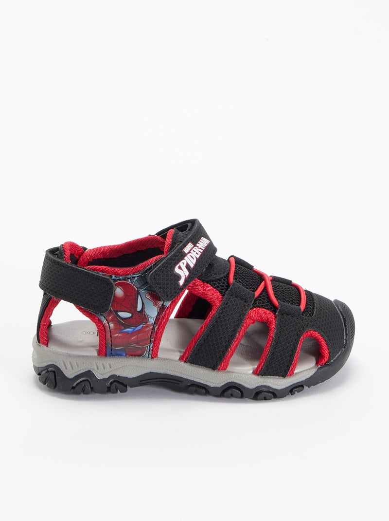 Sandales semi-ouvertes 'Spiderman' Noir - Kiabi