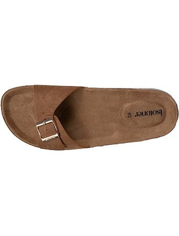 Sandales simple bride patch talon confort isotoner