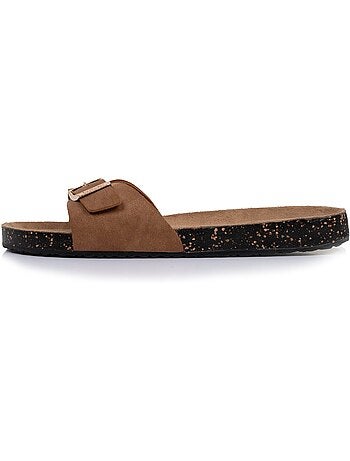 Sandales simple bride patch talon confort isotoner