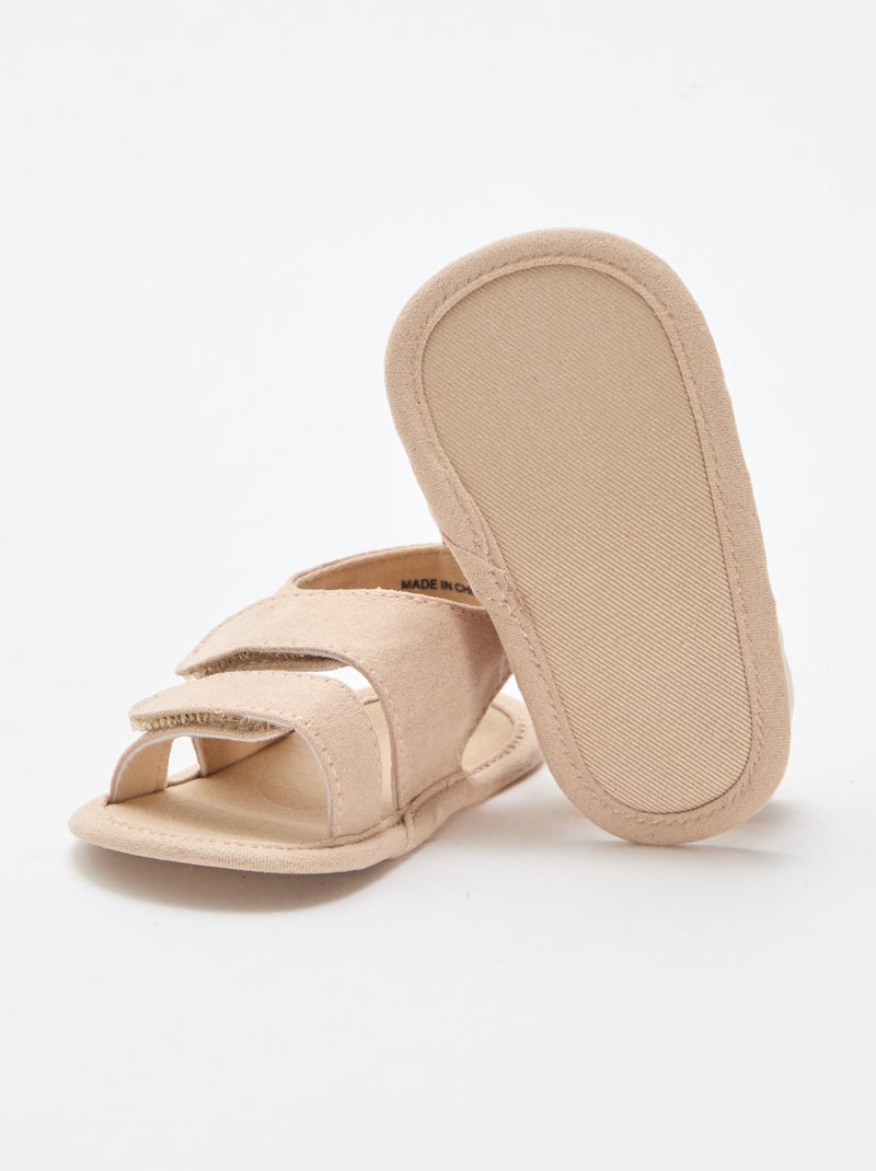 Sandales souples avec 2 brides Beige - Kiabi
