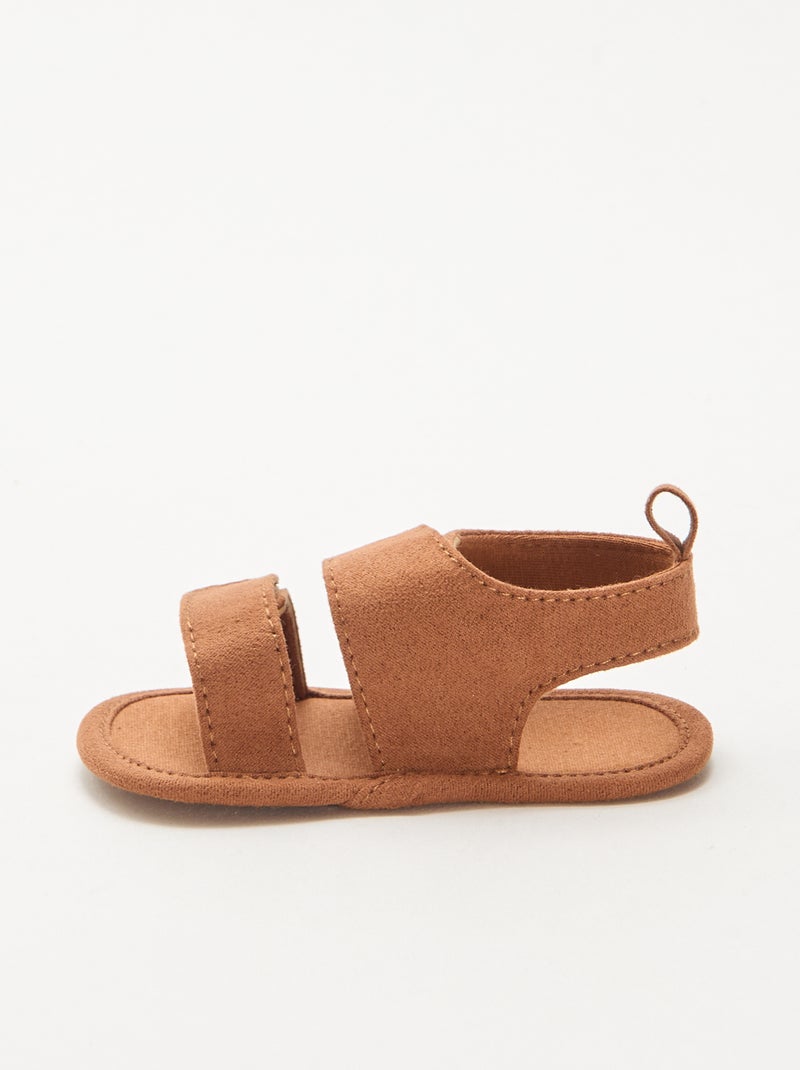 Sandales souples avec 2 brides Camel - Kiabi