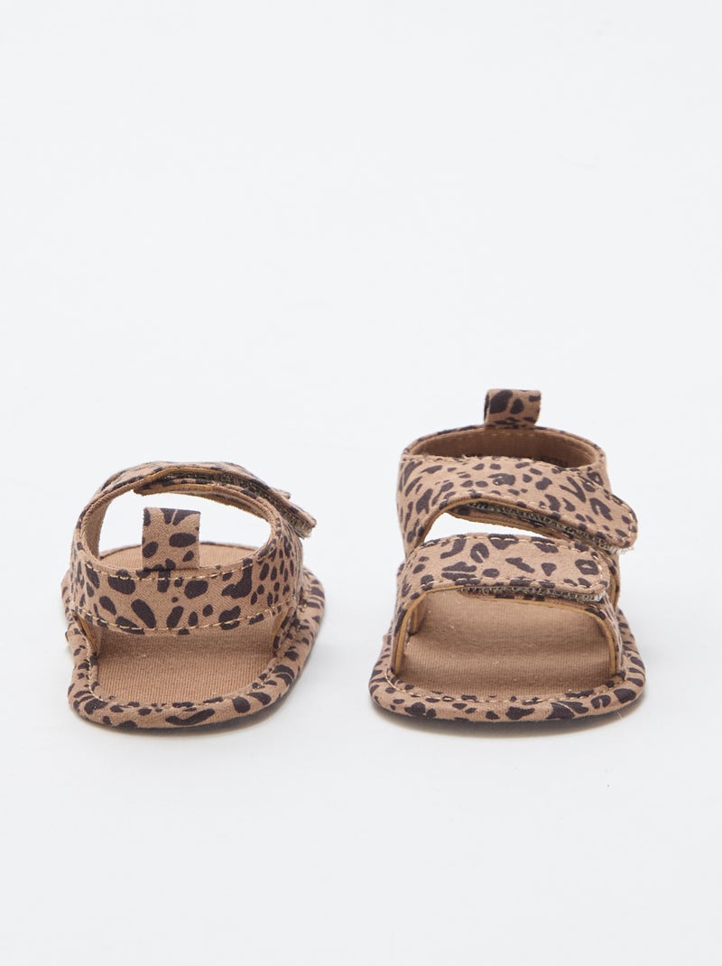 Sandales souples avec 2 brides Marron - Kiabi