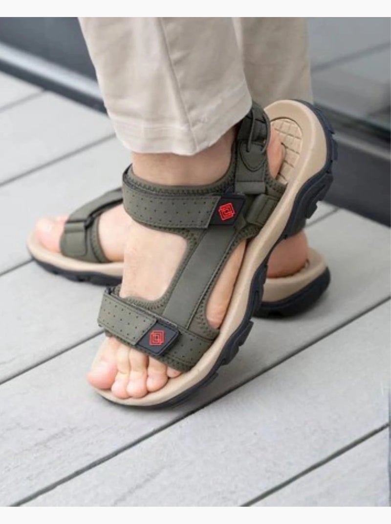 Sandales sport, semelle confortable et légère, sandale de plage, piscine, randonnée,  Isotoner Kaki - Kiabi