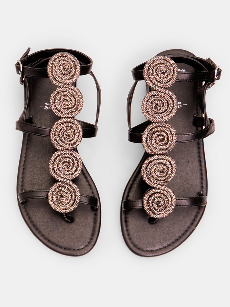 Sandales style esclave BATA Noir - Kiabi