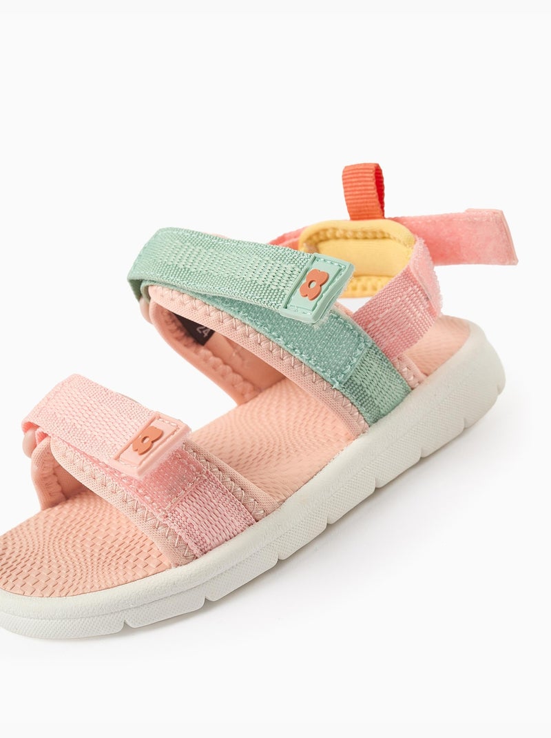 Sandales Superlight avec brides à scratch Noir Orange - Kiabi