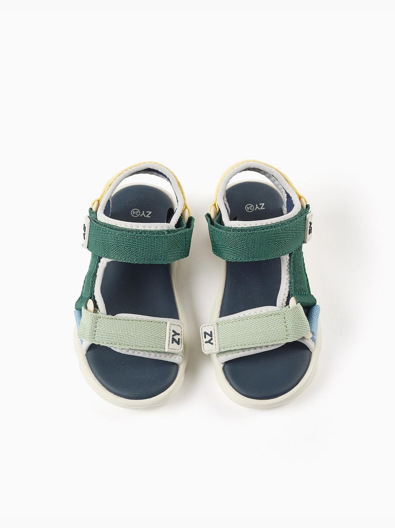 Sandales Superlight avec brides à scratch Vert foncé - Kiabi