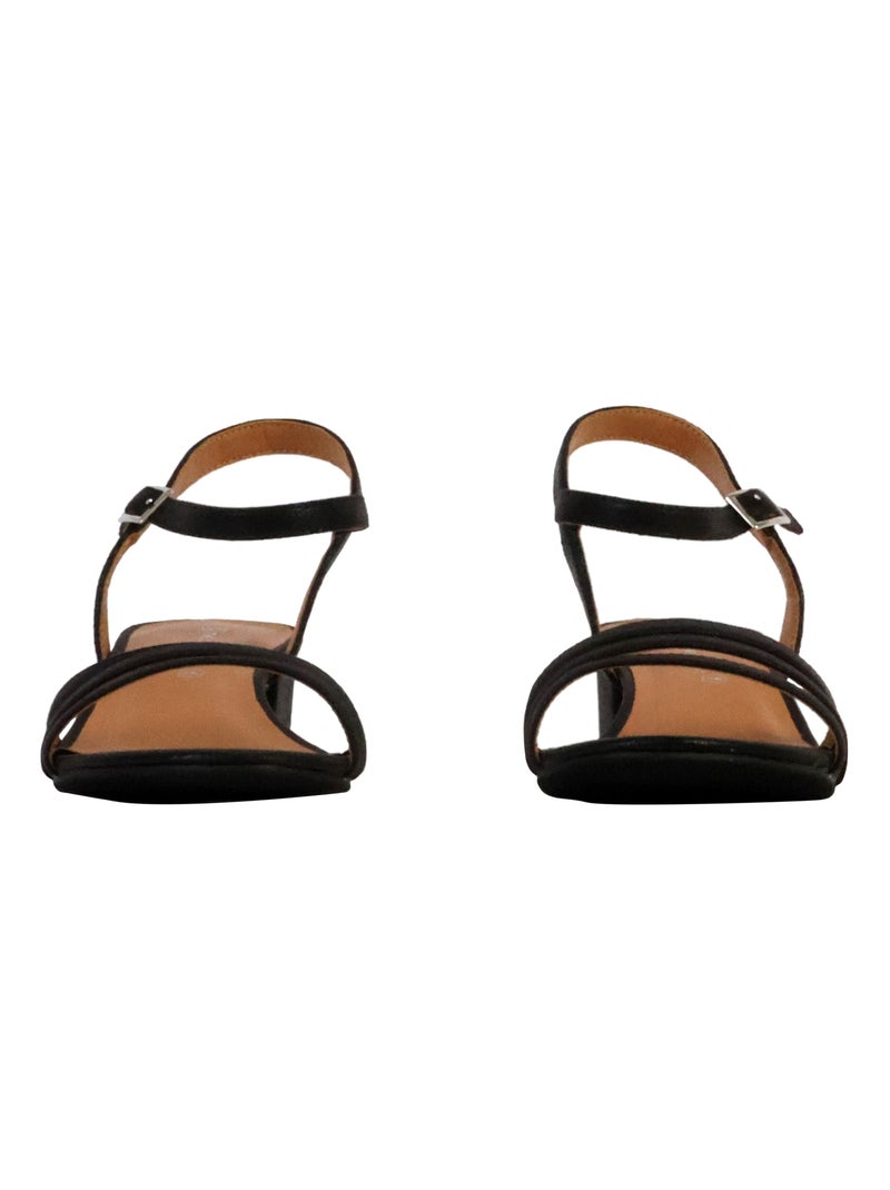 Sandales Talon à Bride The Divine Factory Noir - Kiabi