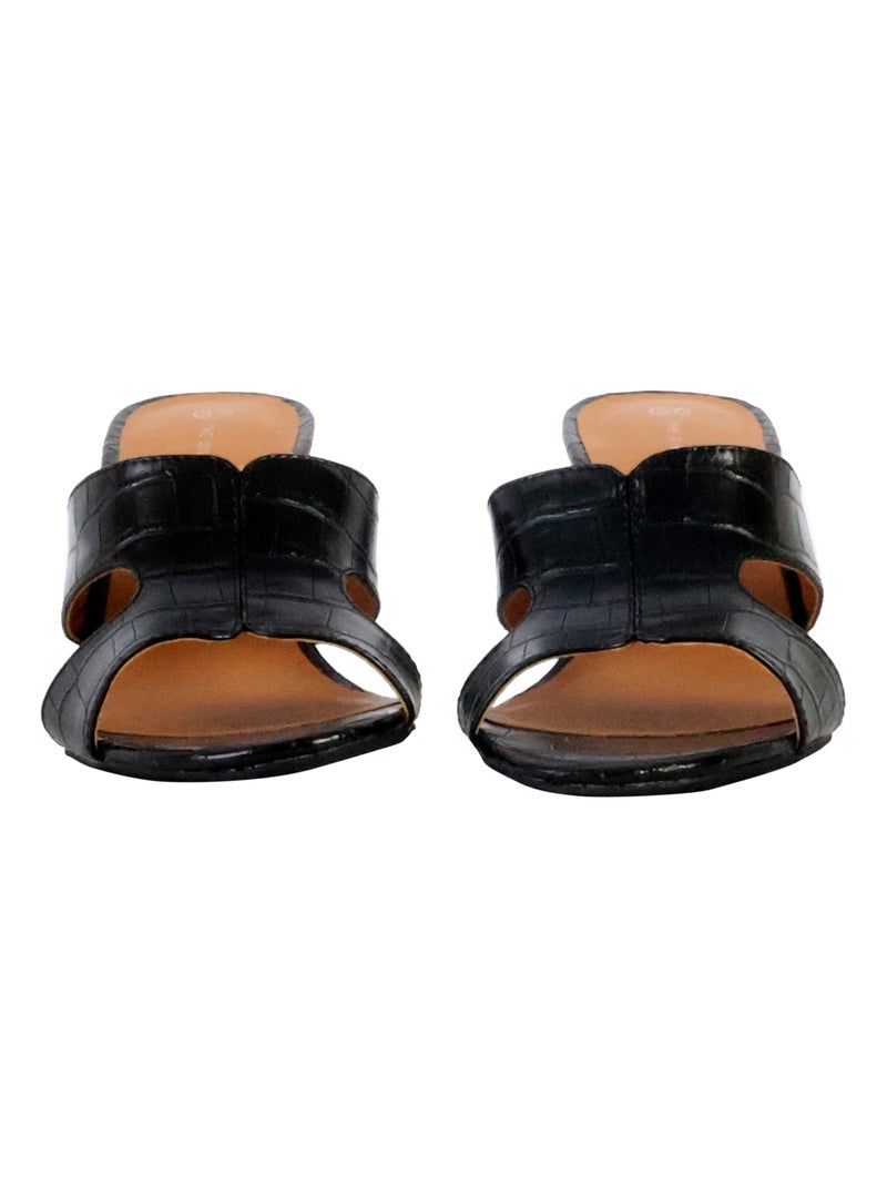 Sandales Talon à Enfiler The Divine Factory Noir - Kiabi