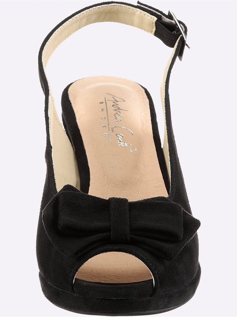 Sandales Textile Doux En Synthétique Velours - Taille Standard - Helline Noir - Kiabi