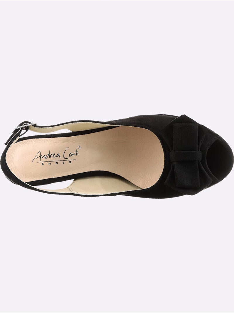 Sandales Textile Doux En Synthétique Velours - Taille Standard - Helline Noir - Kiabi