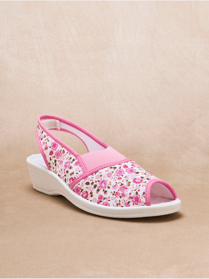 Sandales textile élastiquées - PEDICONFORT Rose/Multicolore - Kiabi