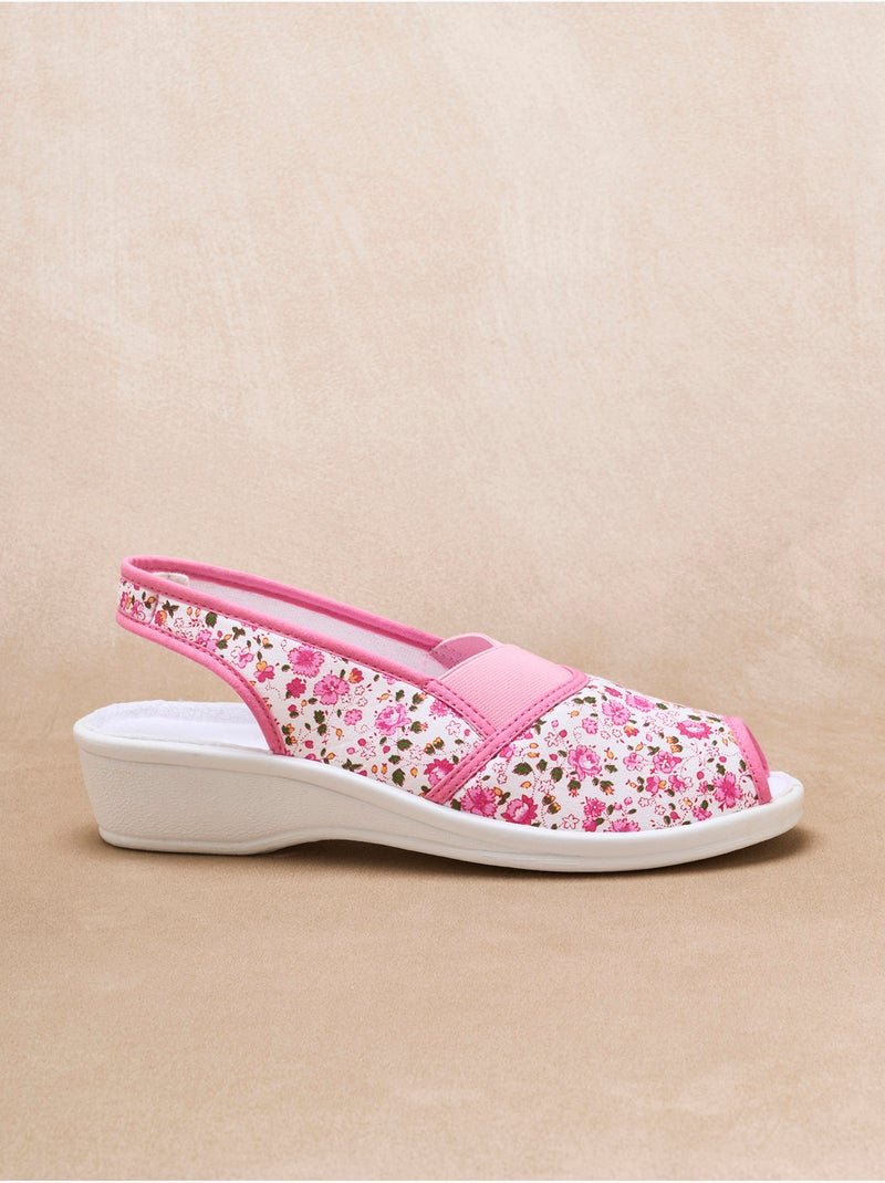 Sandales textile élastiquées - PEDICONFORT Rose/Multicolore - Kiabi