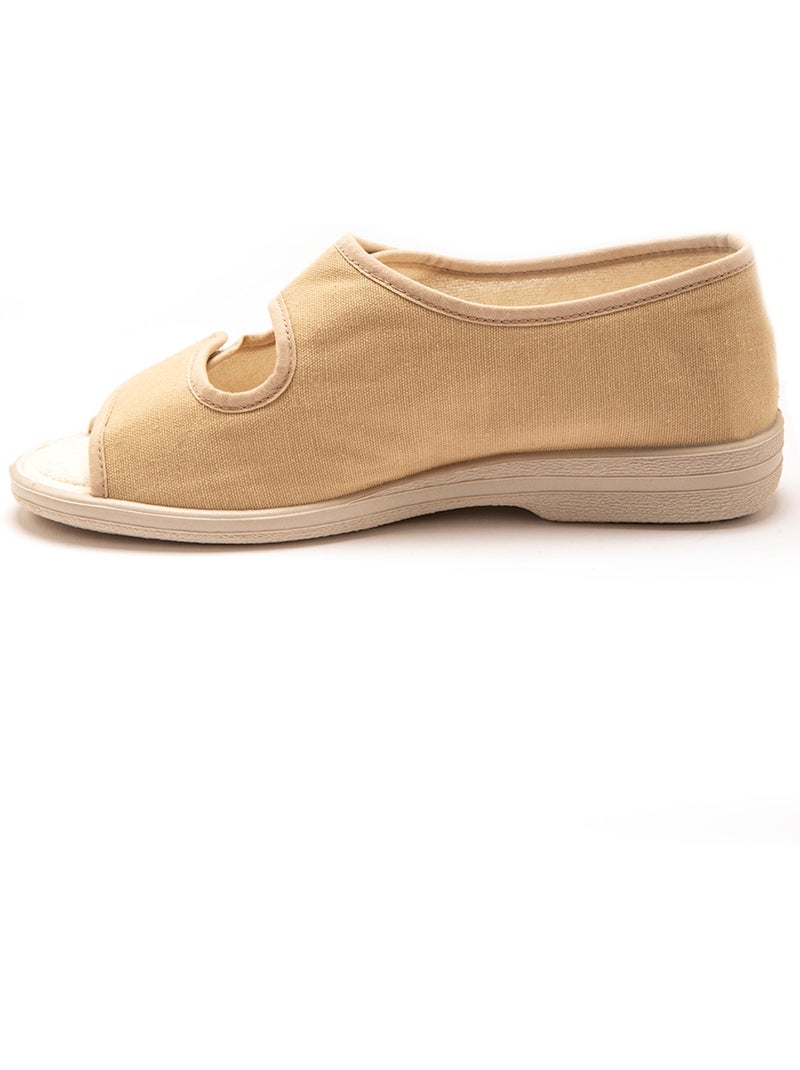 Sandales toile ouverture totale - PEDICONFORT Beige - Kiabi