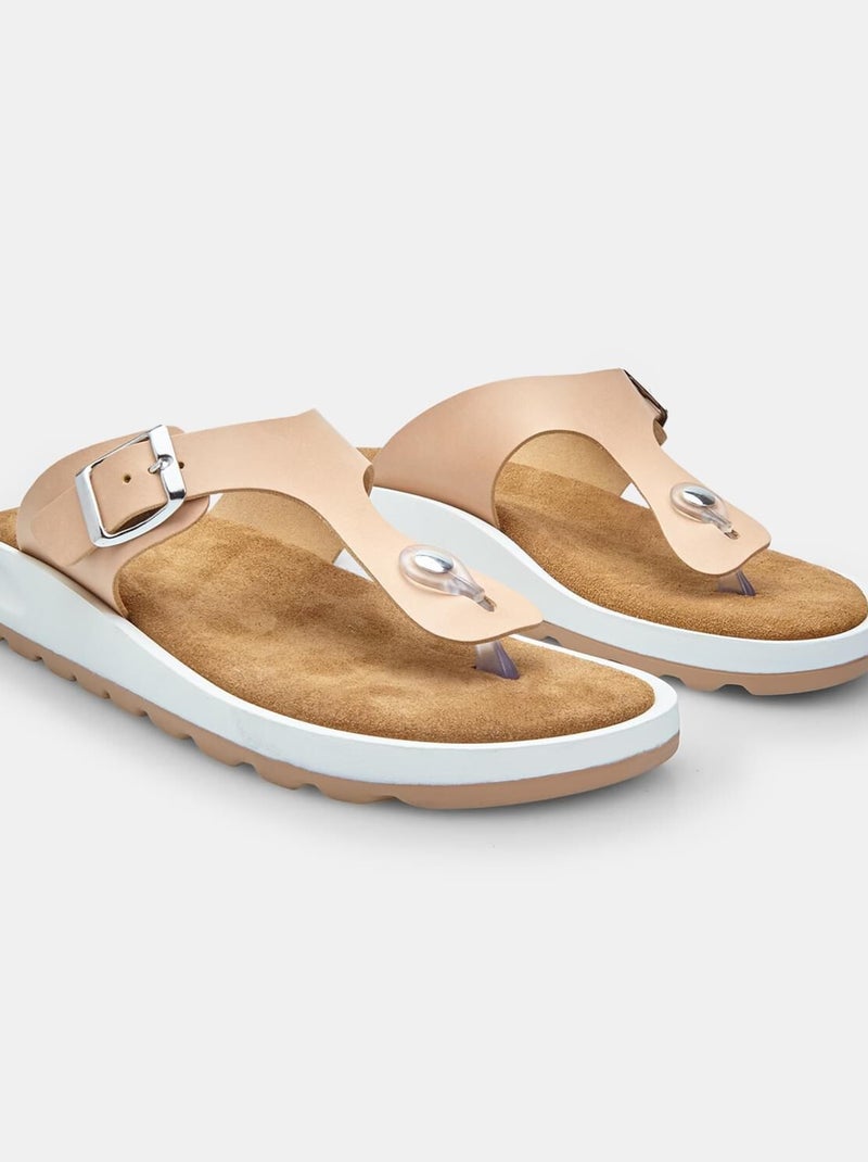 Sandales tongs comfortables BATA Beige - Kiabi