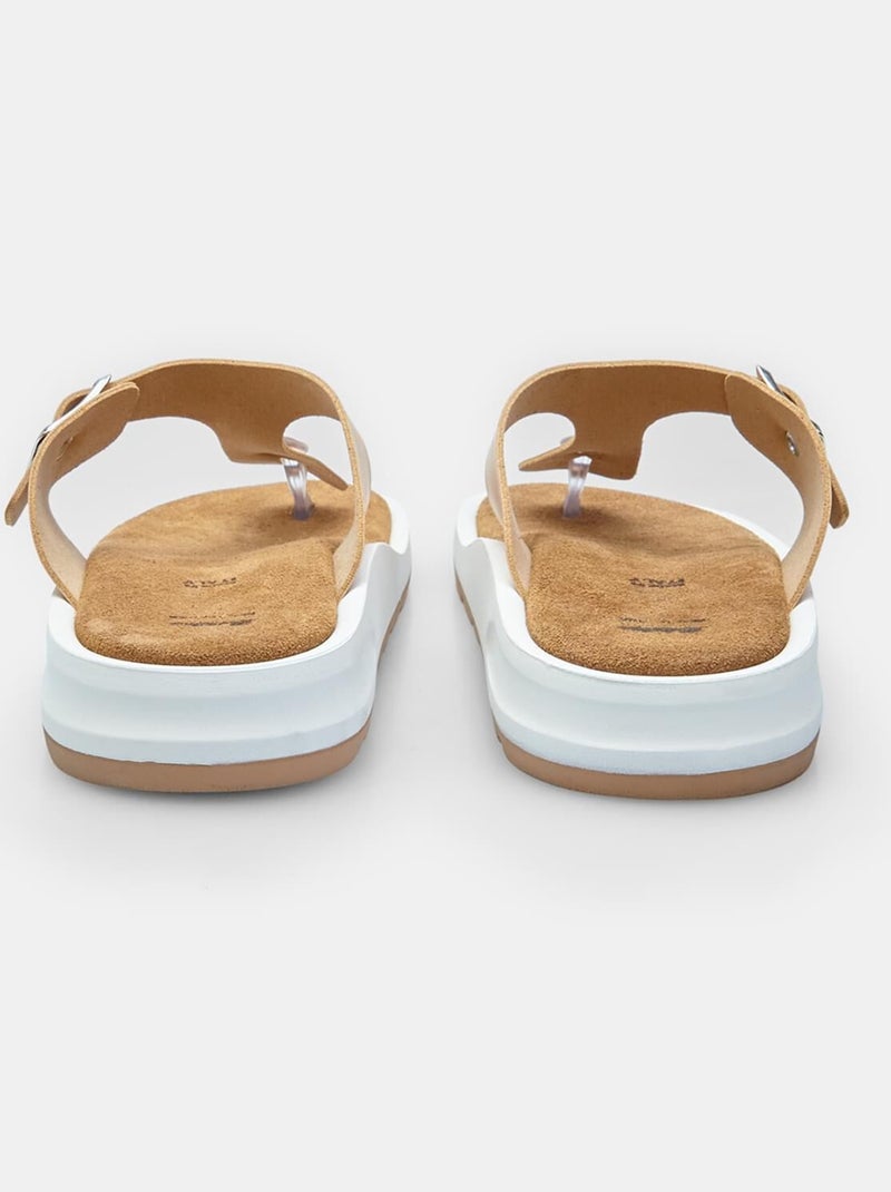 Sandales tongs comfortables BATA Beige - Kiabi
