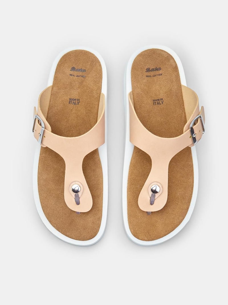 Sandales tongs comfortables BATA Beige - Kiabi