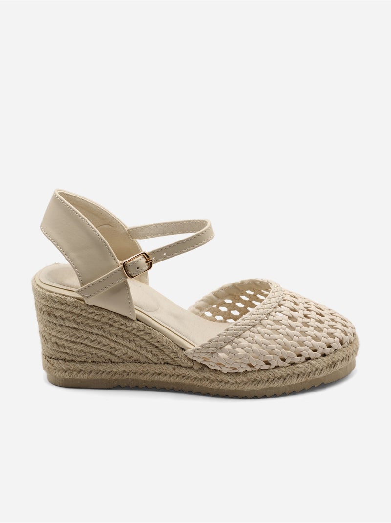 Sandales tresséee Beige - Kiabi