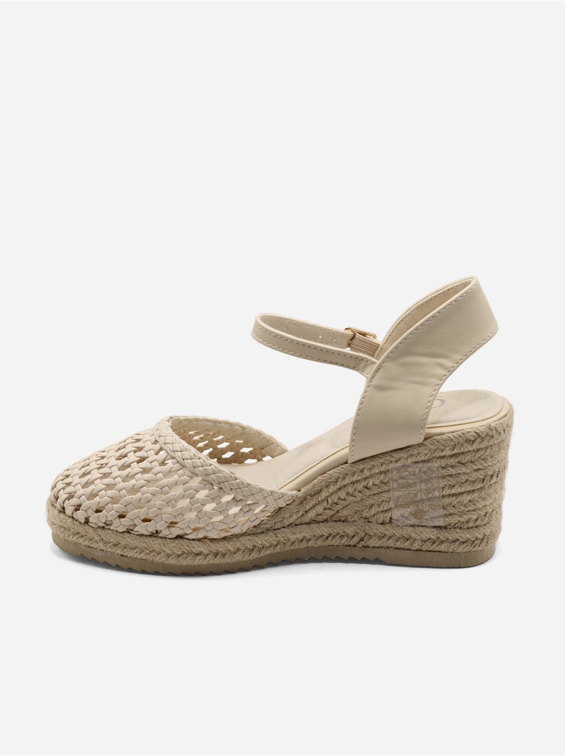 Sandales tresséee Beige - Kiabi