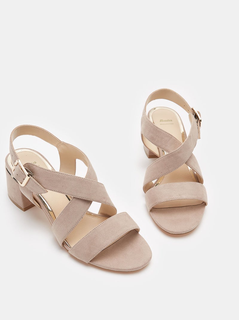 Sandales tressées à talon large BATA Rose - Kiabi